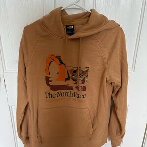 The North Face Tan Sweater with Classic Hoodie Design